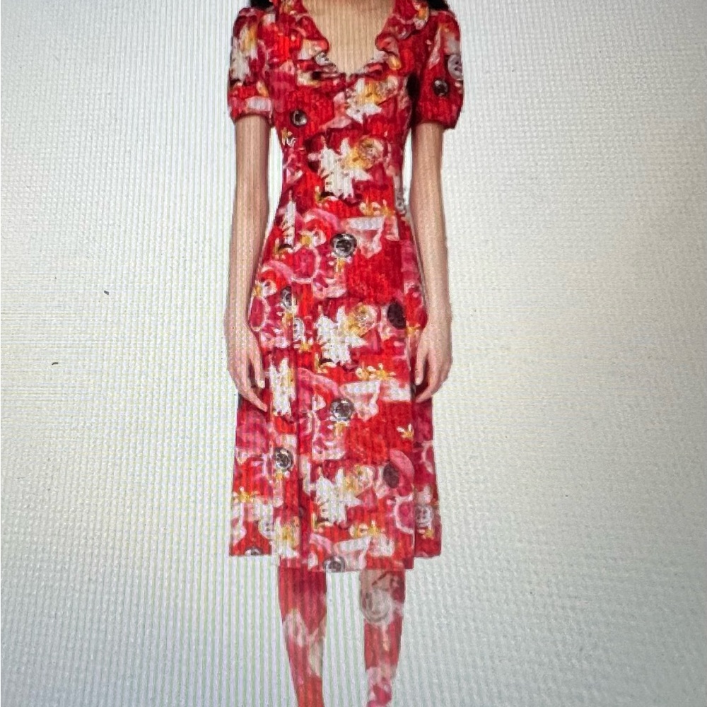 NWT Marc Jacobs x Maisie Cousins “The Love” Midi Silk Dress Size 6